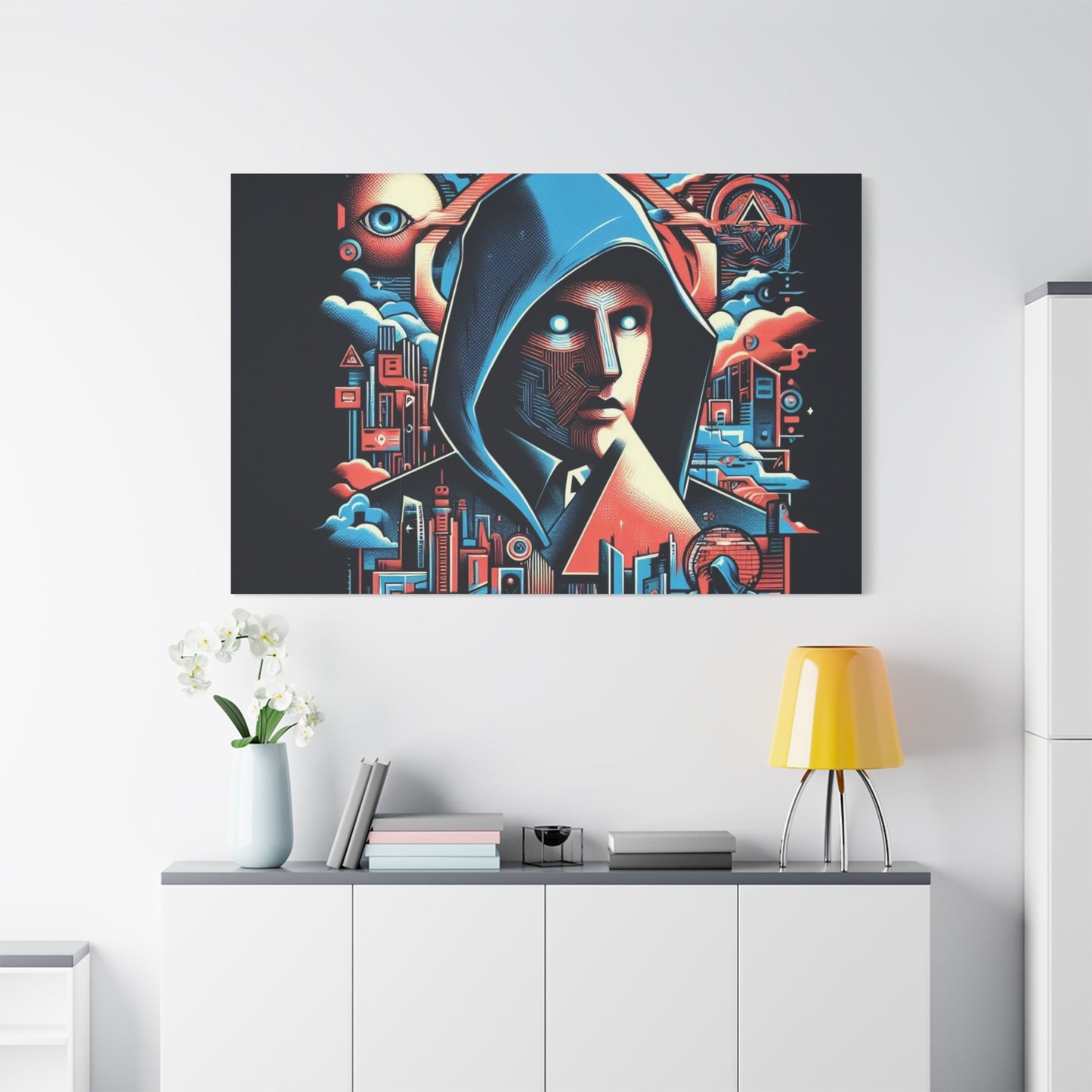 Neon Hooded Sentinel- Do No Harm Empowerment Canvas Print