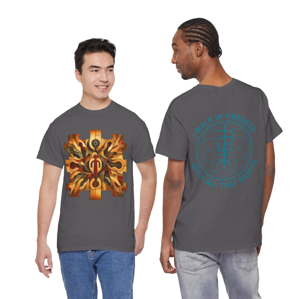 We Are All One Puzzle Tee with Custom Unity Sigil Mandala