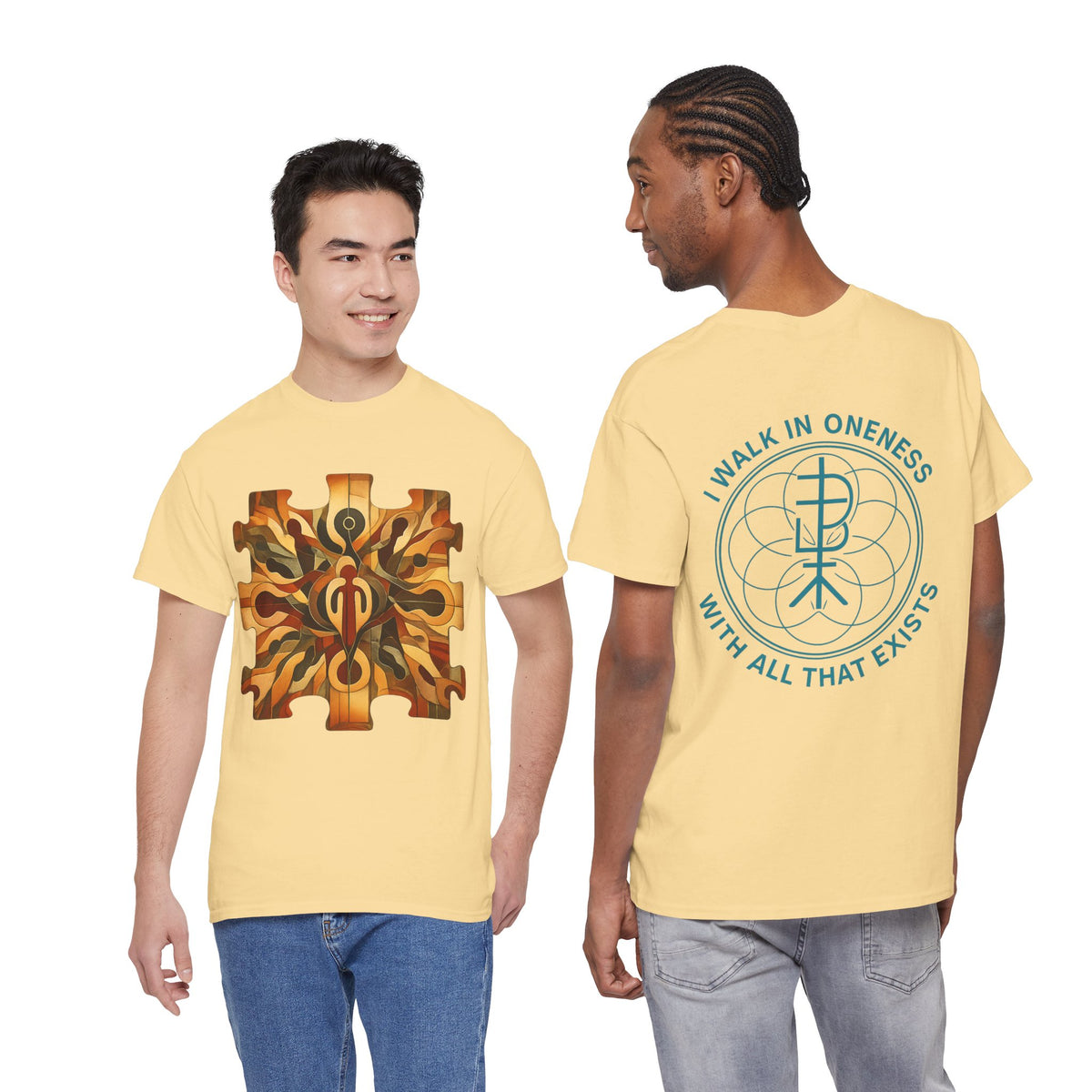 We Are All One Puzzle Tee with Custom Unity Sigil Mandala