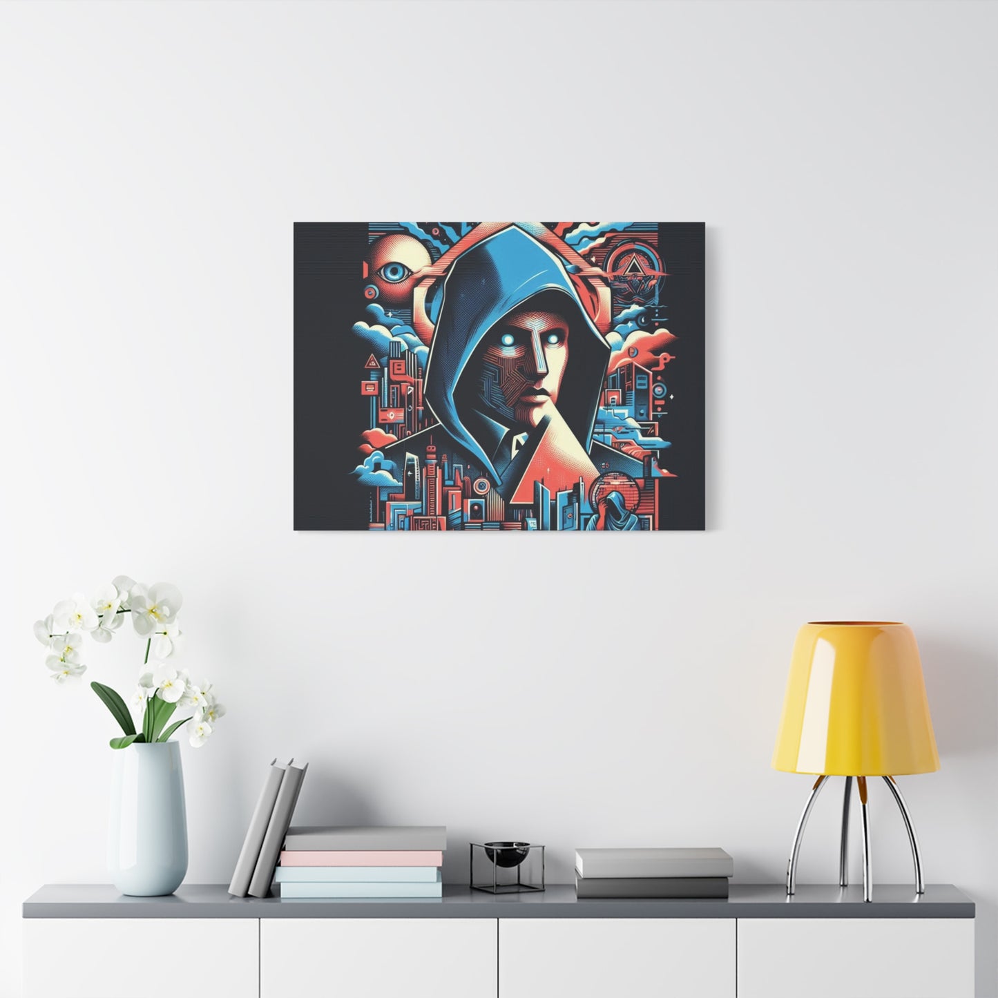 Neon Hooded Sentinel- Do No Harm Empowerment Canvas Print