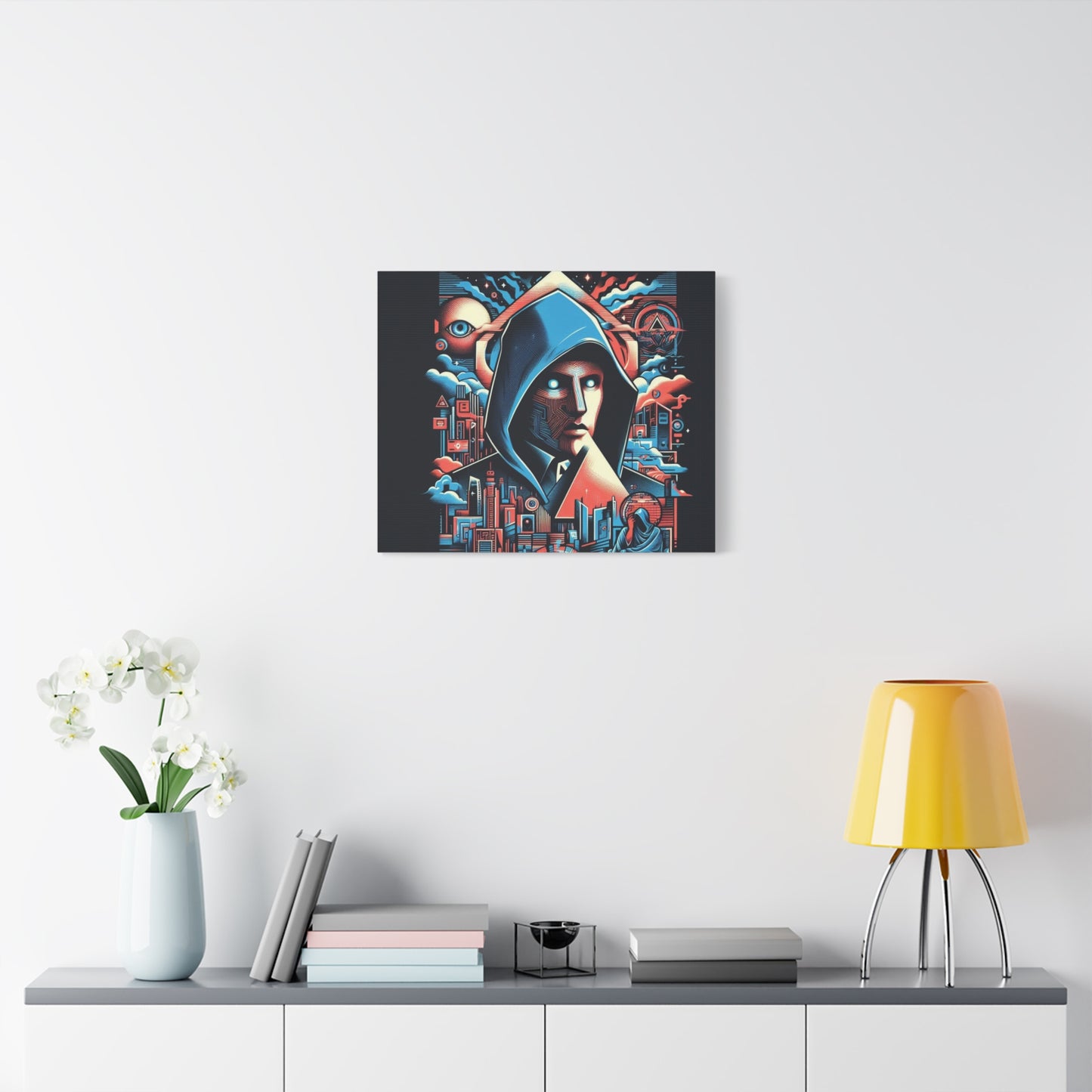 Neon Hooded Sentinel- Do No Harm Empowerment Canvas Print