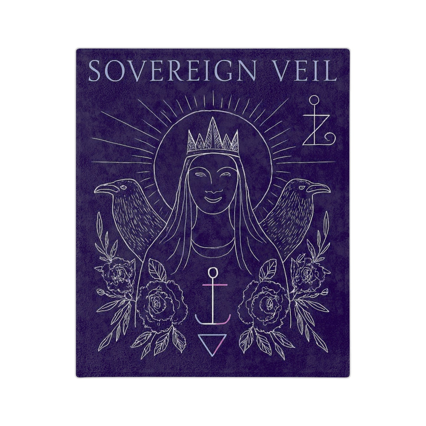 Sovereign Veil:  Guardian of the Threshold- Custom Sigil Velveteen Microfiber Blanket