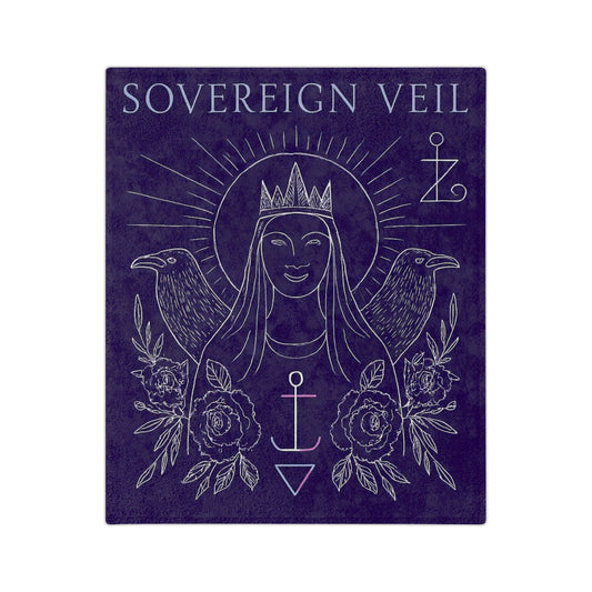 Sovereign Veil:  Guardian of the Threshold- Custom Sigil Velveteen Microfiber Blanket