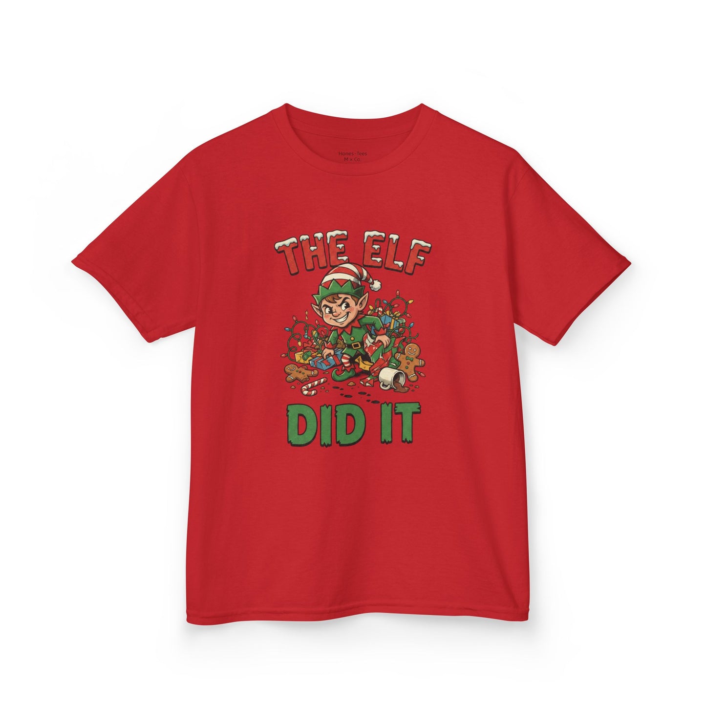 "The Elf Did It" Naughty Elf Kids Shirt