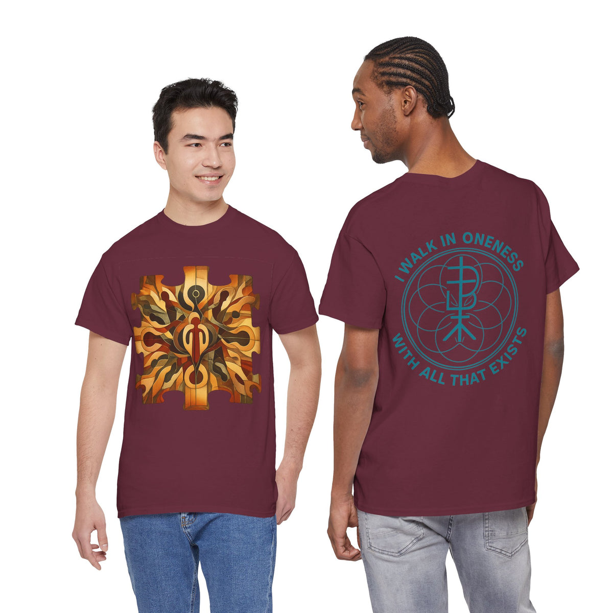 We Are All One Puzzle Tee with Custom Unity Sigil Mandala