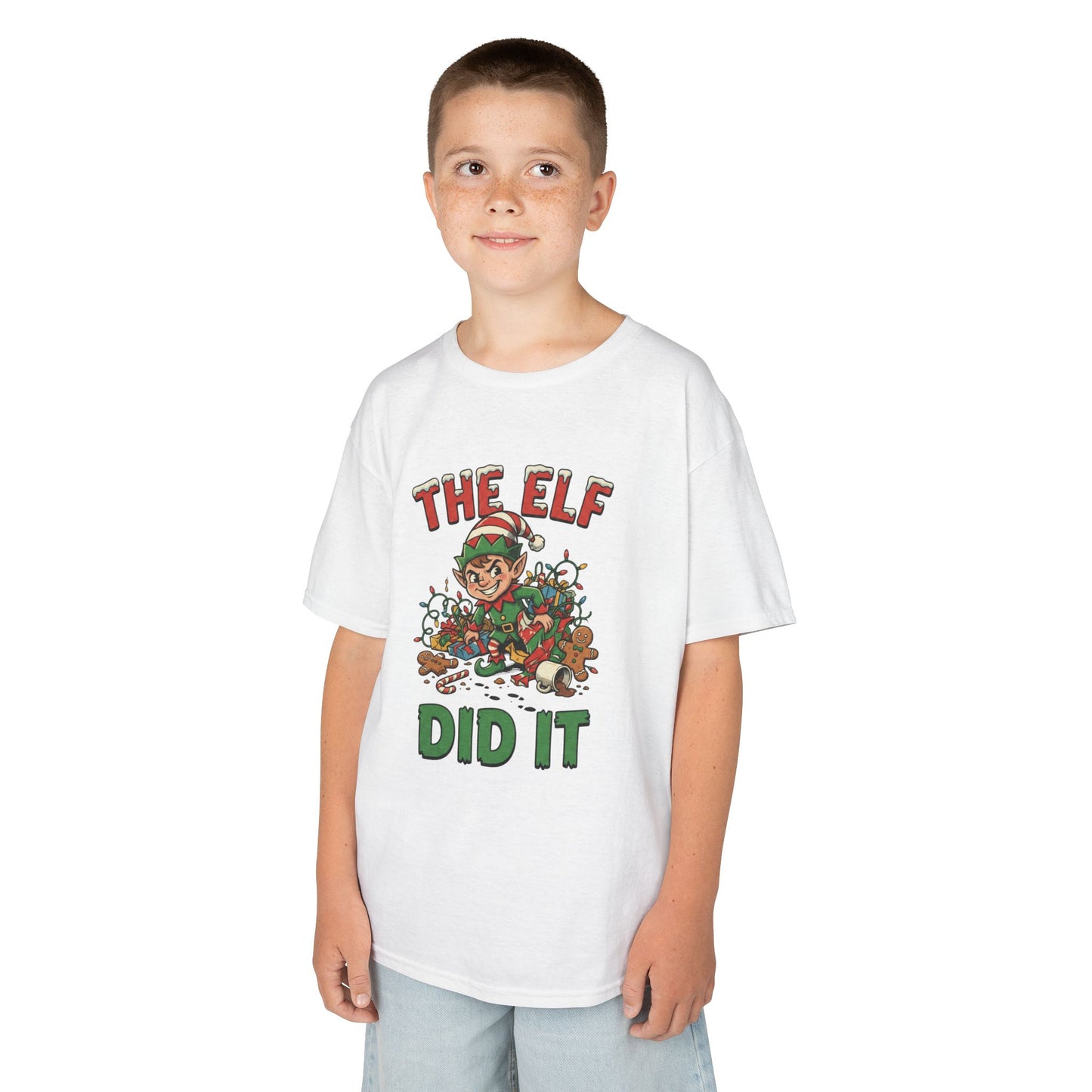 "The Elf Did It" Naughty Elf Kids Shirt