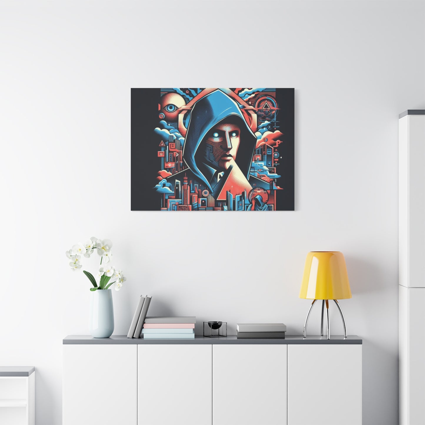 Neon Hooded Sentinel- Do No Harm Empowerment Canvas Print