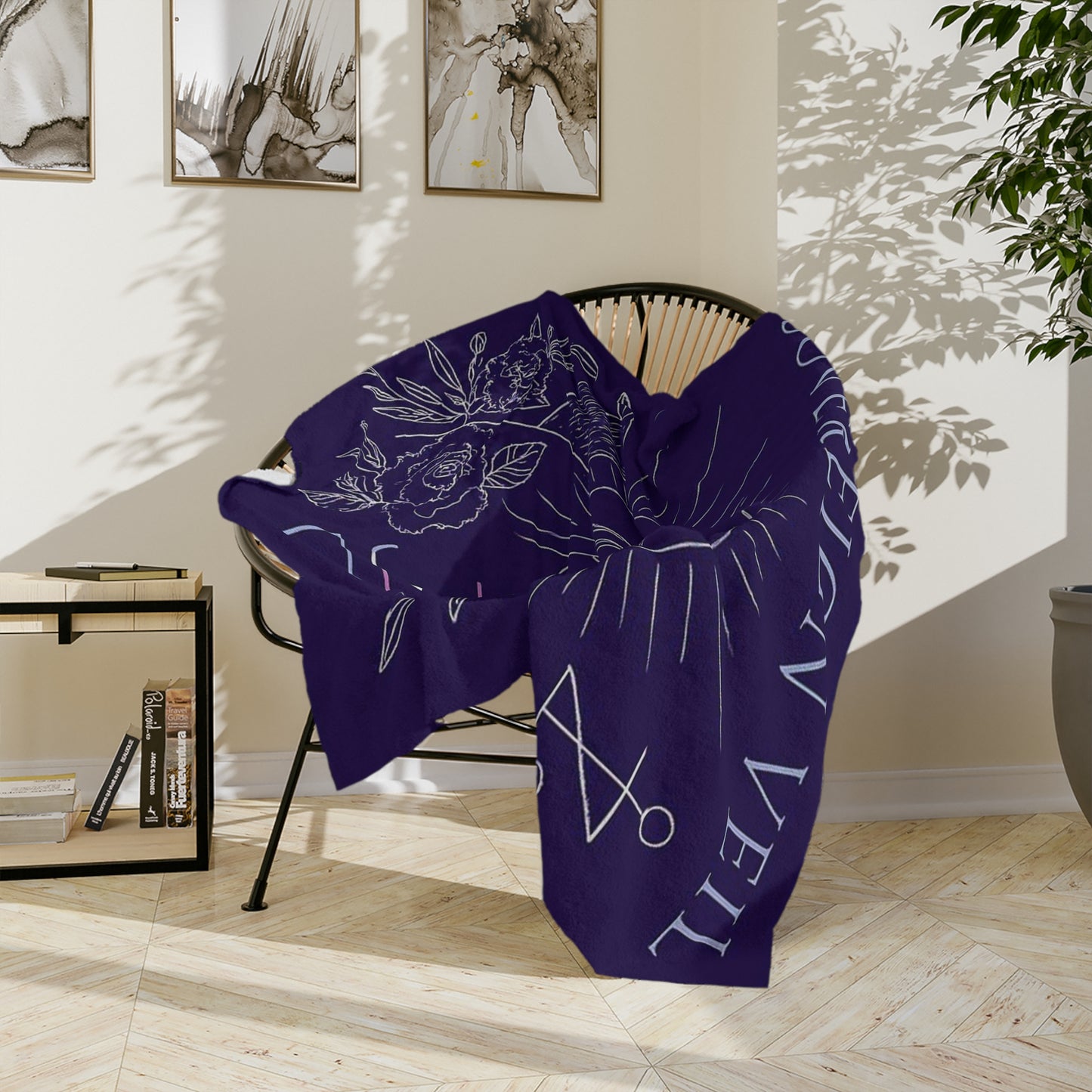 Sovereign Veil:  Guardian of the Threshold- Custom Sigil Velveteen Microfiber Blanket