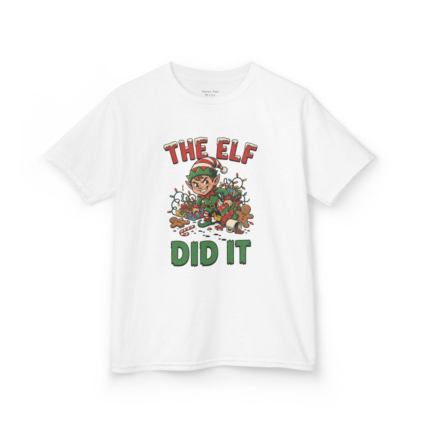 "The Elf Did It" Naughty Elf Kids Shirt