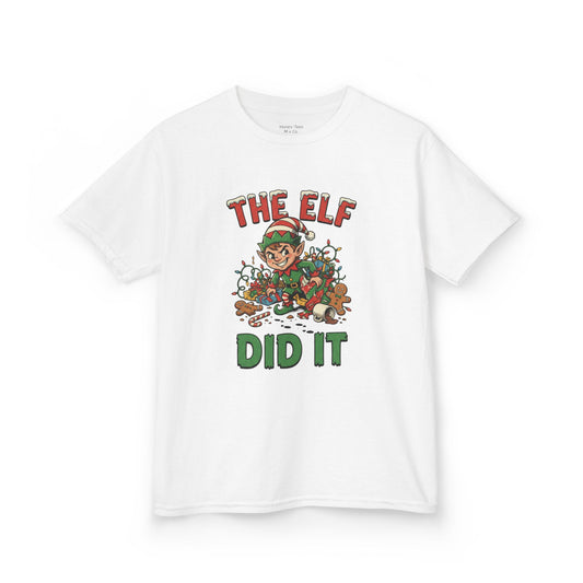 "The Elf Did It" Naughty Elf Kids Shirt