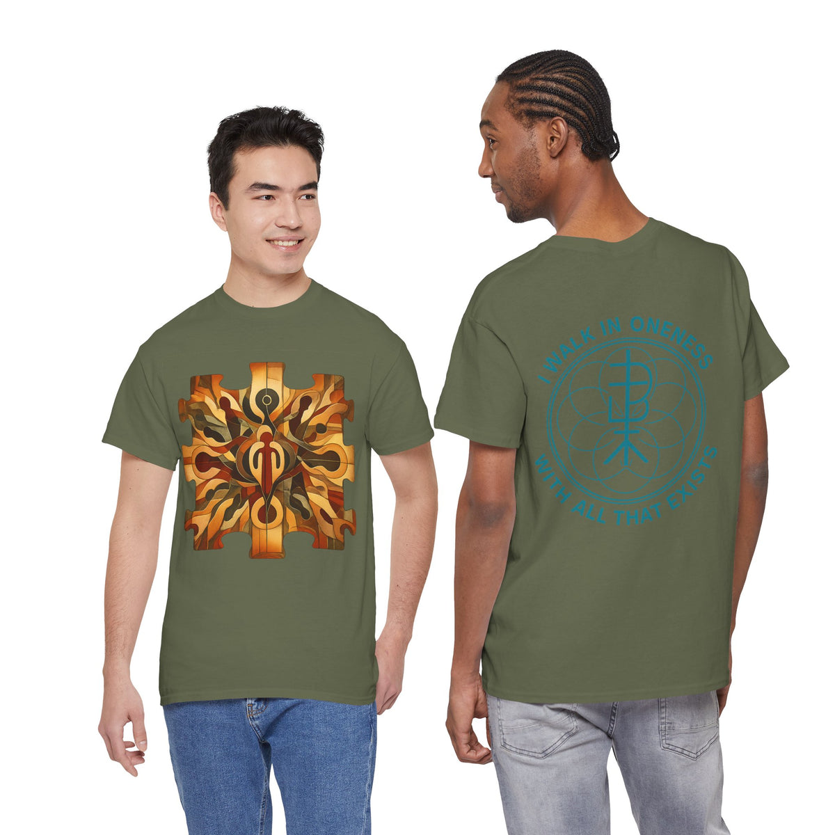 We Are All One Puzzle Tee with Custom Unity Sigil Mandala