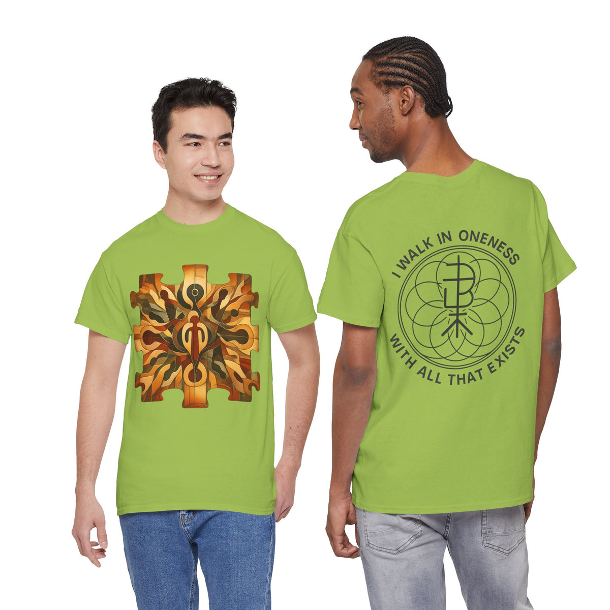 We Are All One Puzzle Tee with Custom Unity Sigil Mandala