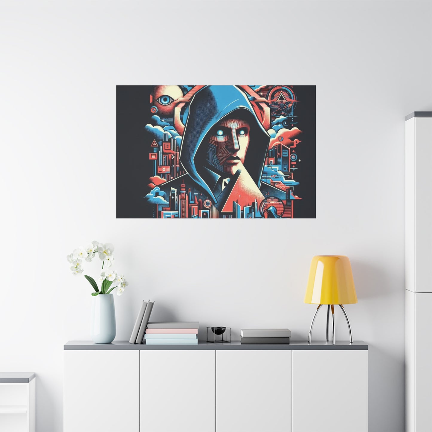 Neon Hooded Sentinel- Do No Harm Empowerment Canvas Print