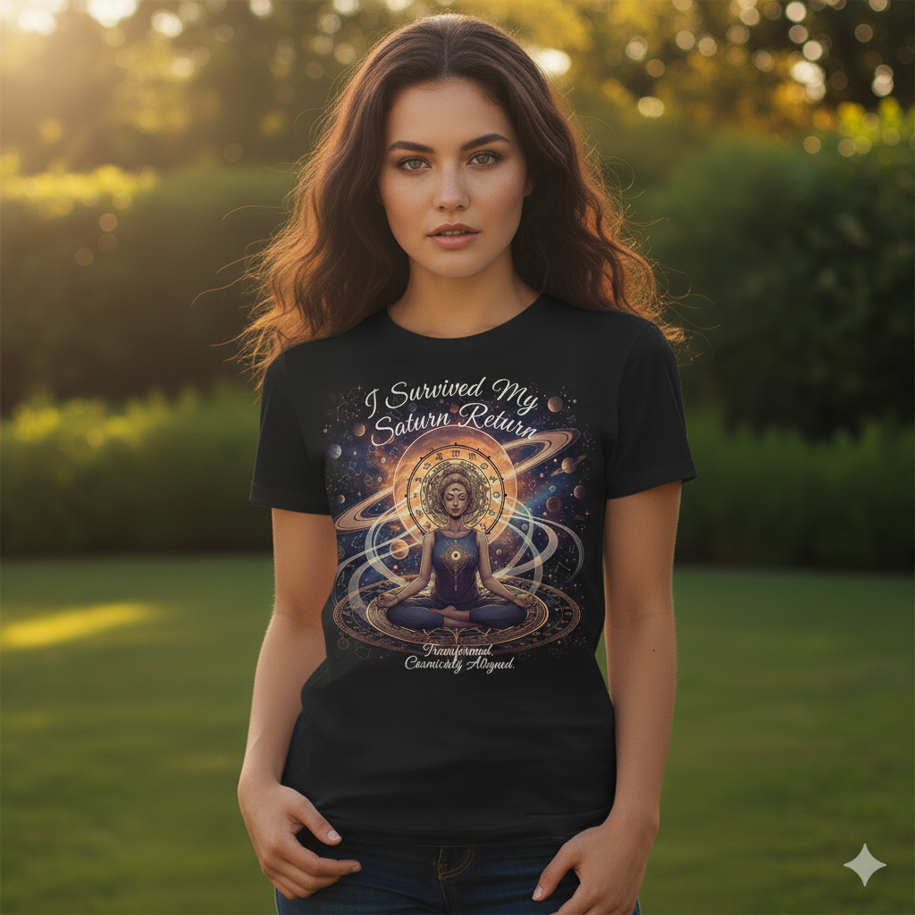I Survived My Saturn Return T‑Shirt — 'Adulting: Level 2 Unlocked' Astrology Tee