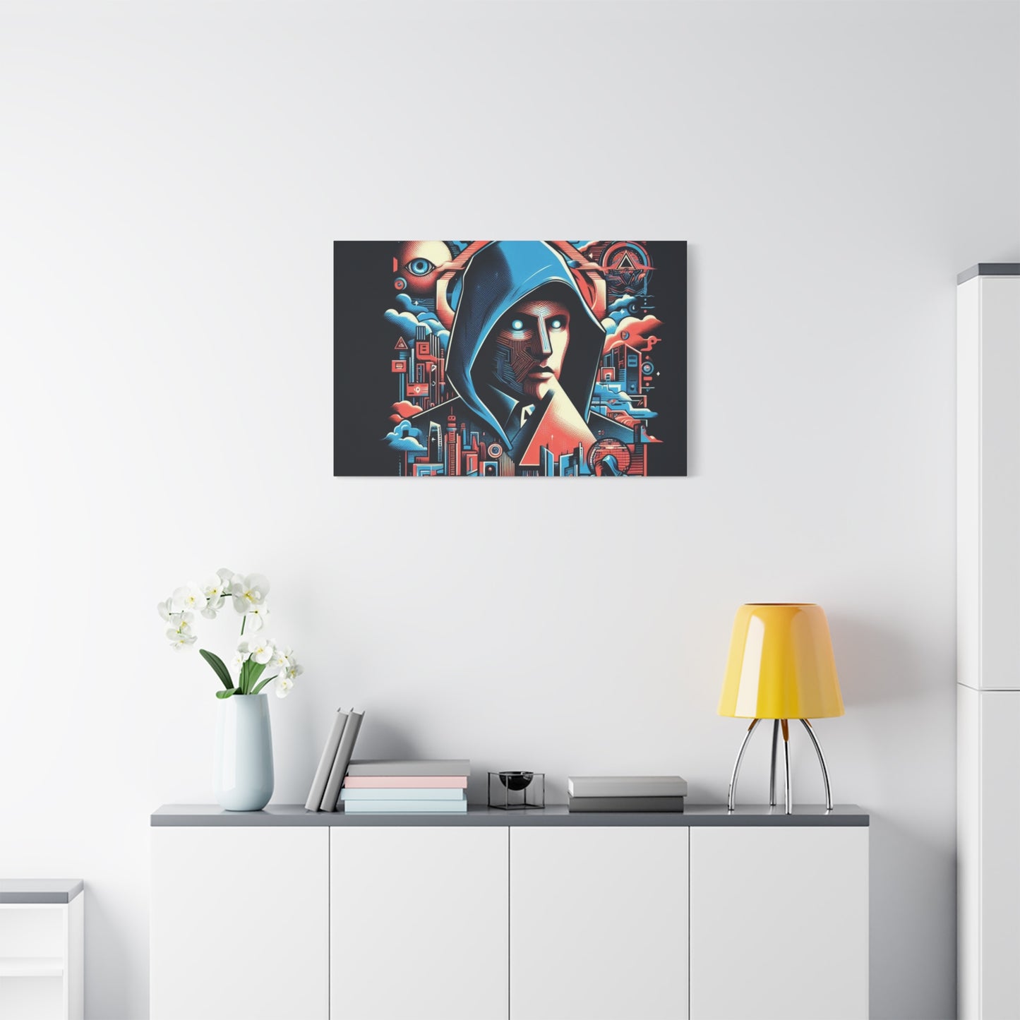 Neon Hooded Sentinel- Do No Harm Empowerment Canvas Print
