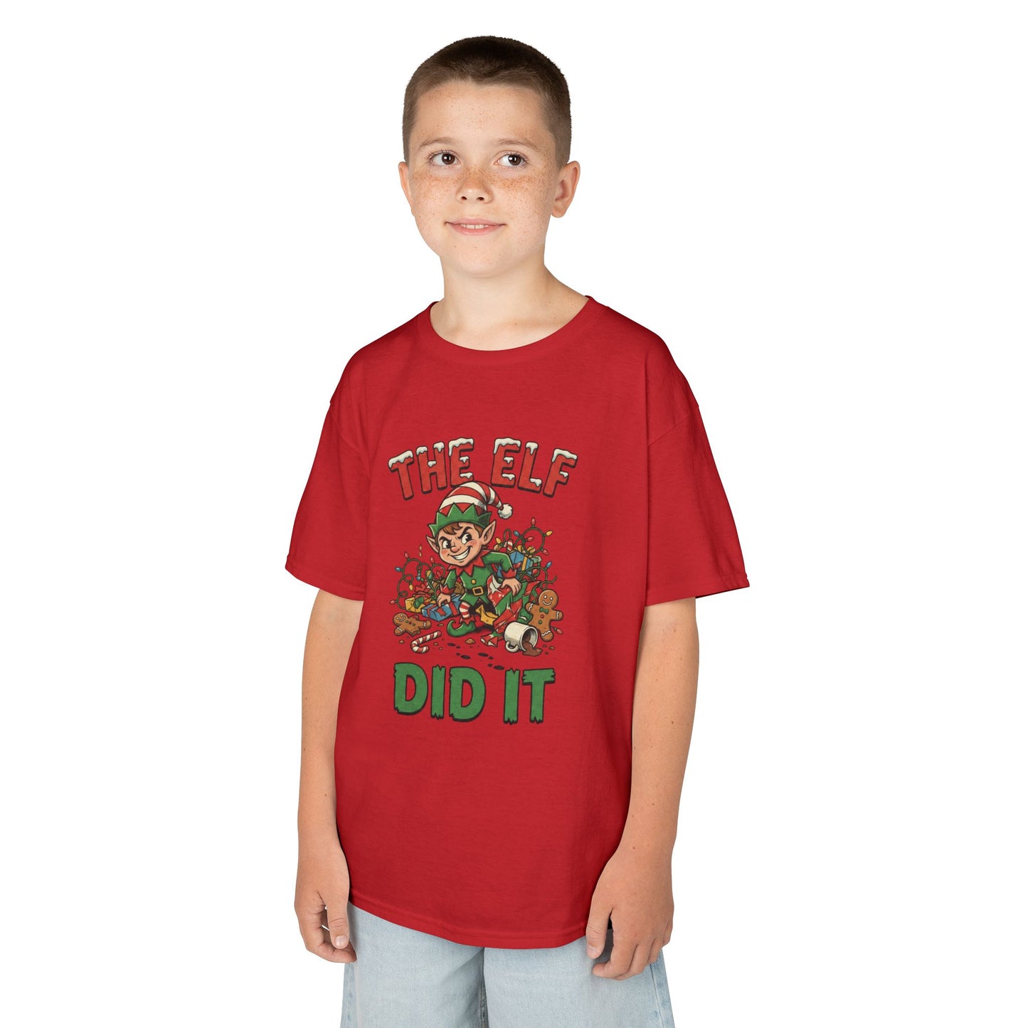 "The Elf Did It" Naughty Elf Kids Shirt
