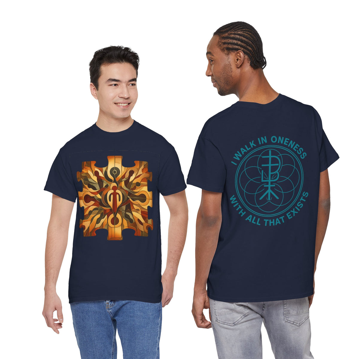 We Are All One Puzzle Tee with Custom Unity Sigil Mandala