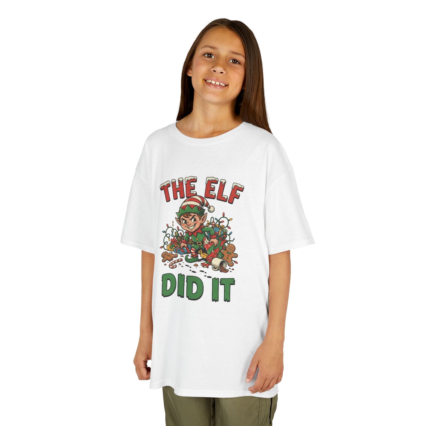 "The Elf Did It" Naughty Elf Kids Shirt
