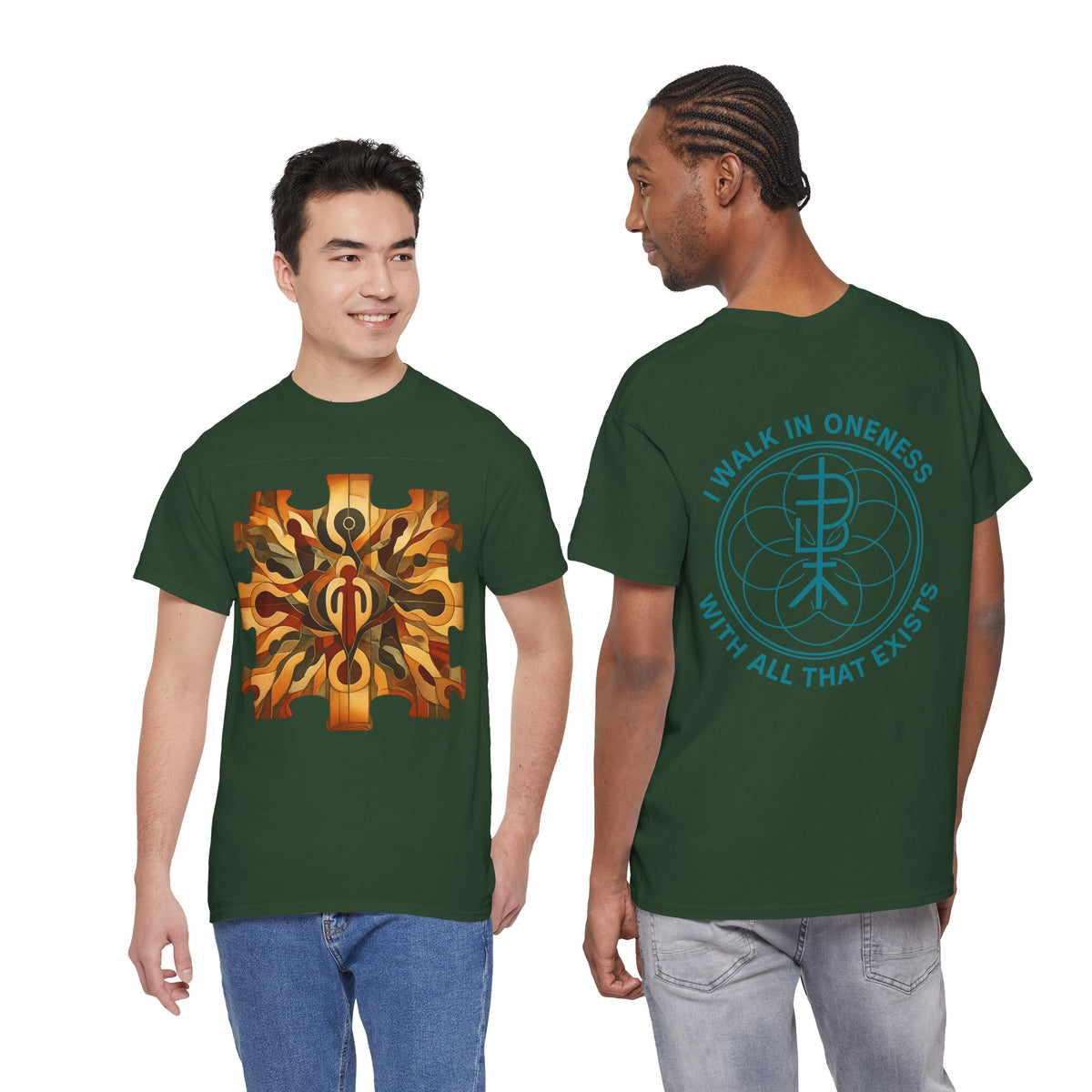 We Are All One Puzzle Tee with Custom Unity Sigil Mandala