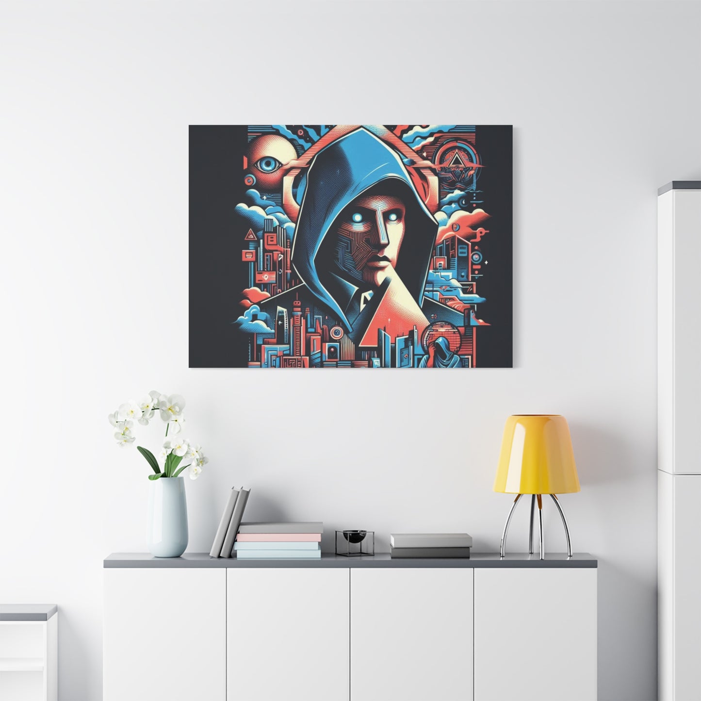 Neon Hooded Sentinel- Do No Harm Empowerment Canvas Print