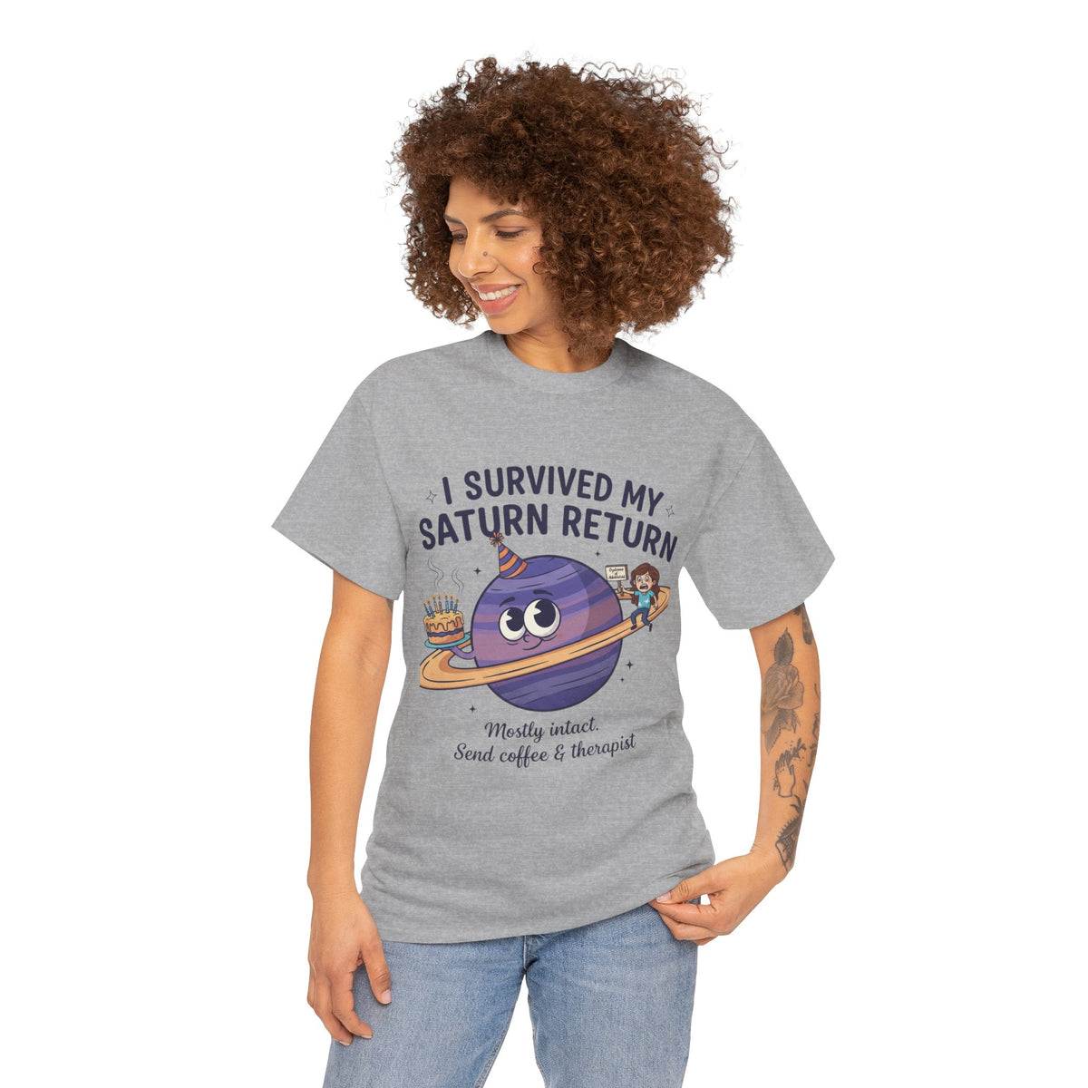 My First Saturn Return Birthday (Female)  — Astrological Humor Tee (‘Master of My Own Orbit’ back)