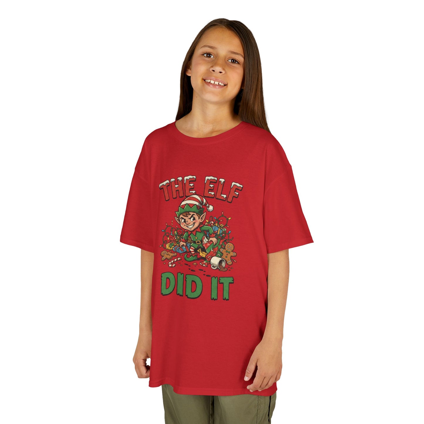 "The Elf Did It" Naughty Elf Kids Shirt