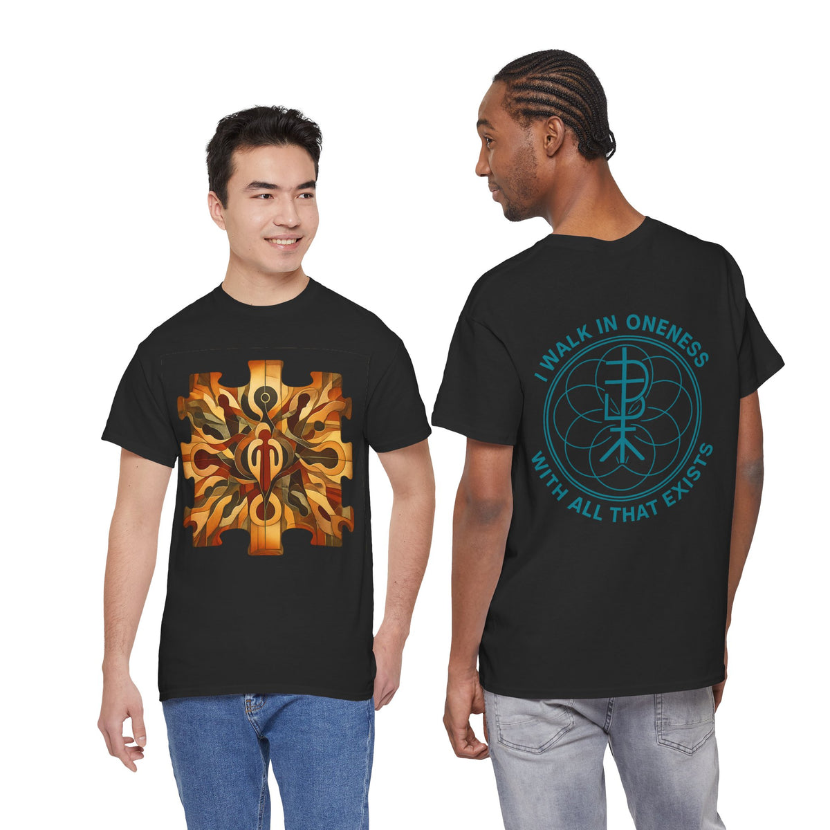 We Are All One Puzzle Tee with Custom Unity Sigil Mandala